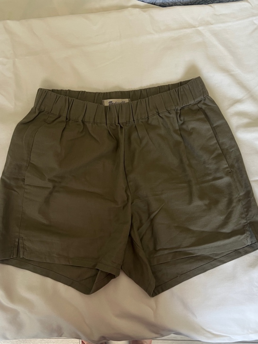 Madewell Olive Green Elastic-Waist Pull On Shorts
